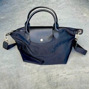Longchamp black nylon shoulder bag